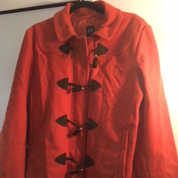 GAP Jackets & Blazers - GAP Warm Orange Pea Coat Size XL